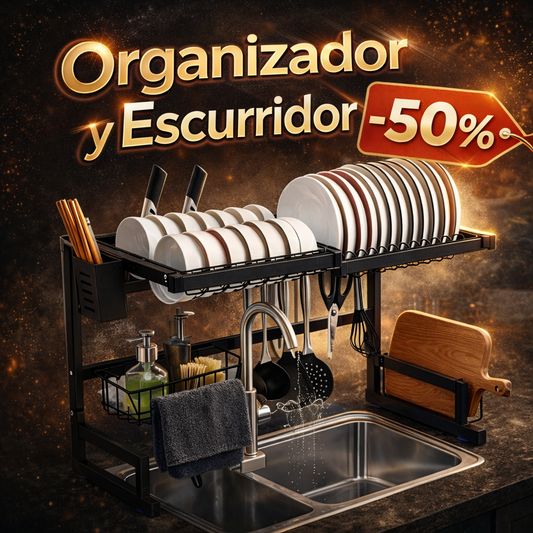 Organizador y secador de platos 2 en 1